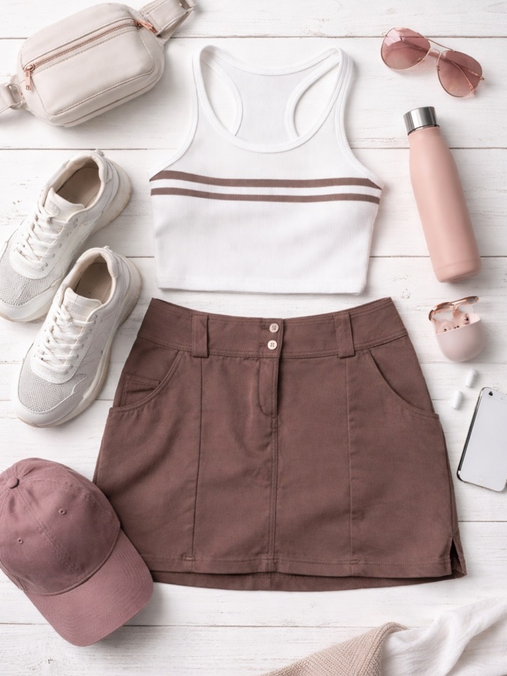 Adidas ClimaCool Brown athletic tennis holf pickle ball skirt women’s size 8